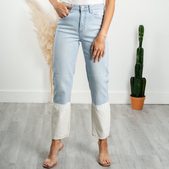 PRICE DROP Light Wash Dip Dye Cigarette Style Denim Jeans - Picture 3 of 15